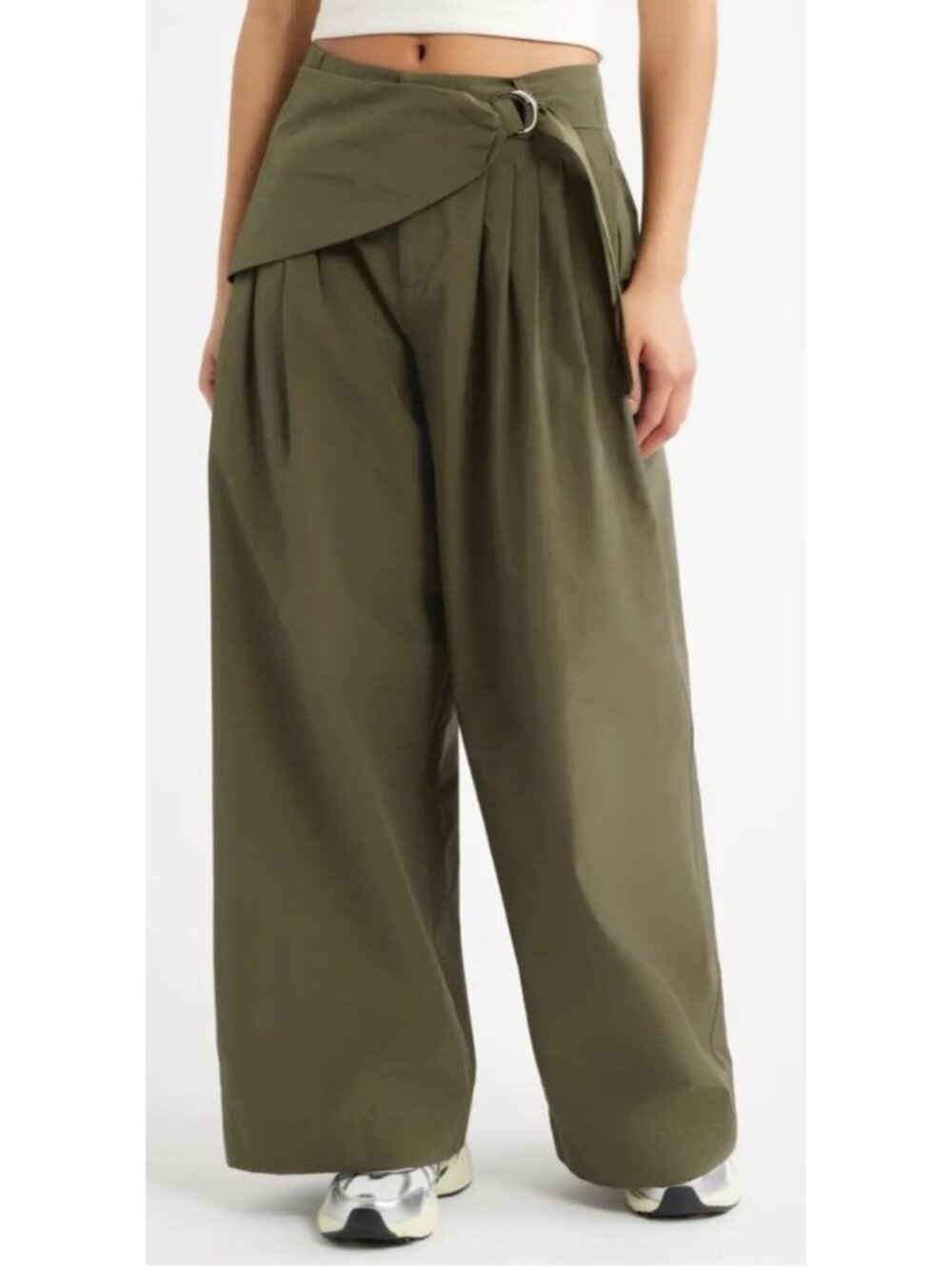 Damson Madder Women's Sz 6 Fabia Pleated Wide Leg Pants Adjustable D-Ring Belt